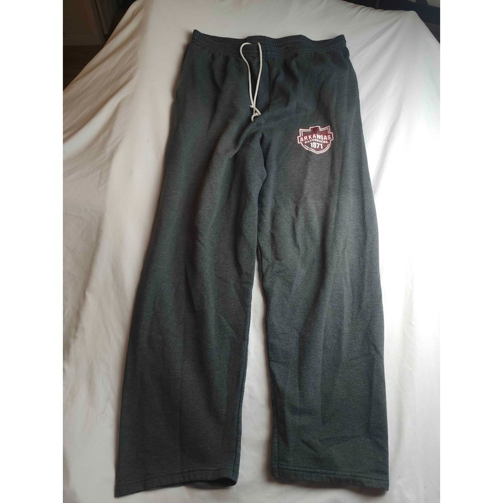 Hanes Arkansas Razorbacks Sweatpants Mens Size XL‎ Gray Fleece Loungewear Gym